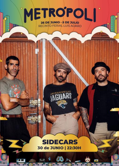 Cartel de Concierto de Sidecars + Mercedes Cañas en Gijón