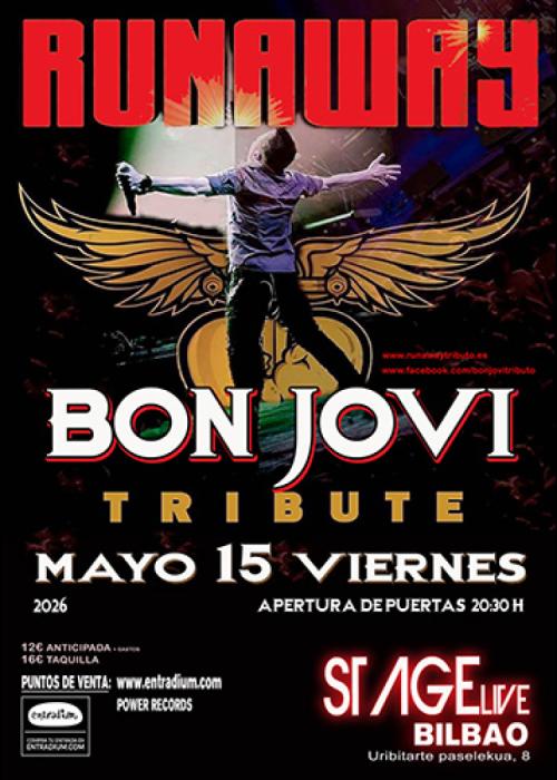 Cartel de RUNAWAY BON JOVI TRIBUTE