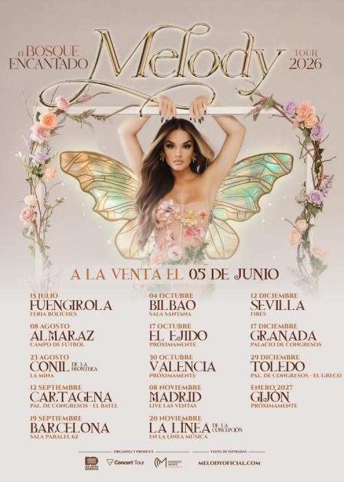 Cartel de Concierto de Melody en Cartagena