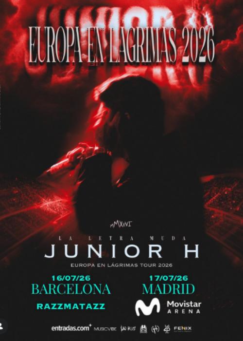 Cartel de Concierto de Junior H en Barcelona