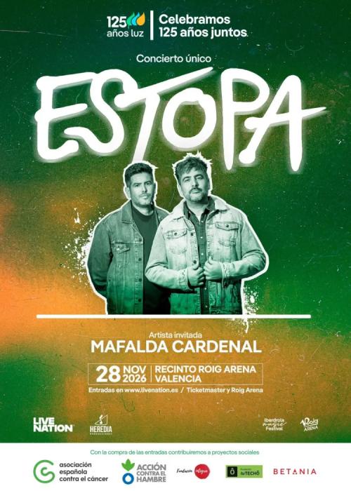 Cartel de Concierto de Estopa + Mafalda Cardenal en Valencia
