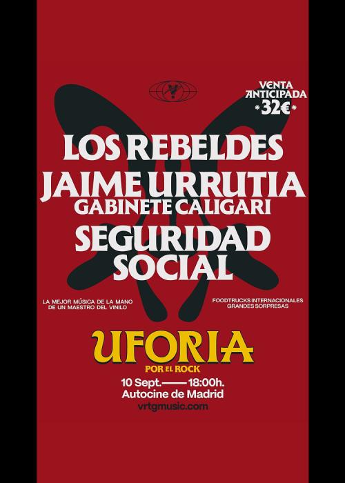 Cartel de Los Rebeldes + Jaime Urrutia + Seguridad Social en Madrid