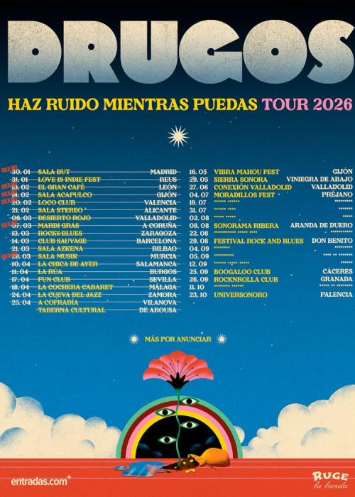 Cartel de Concierto de Drugos en Madrid