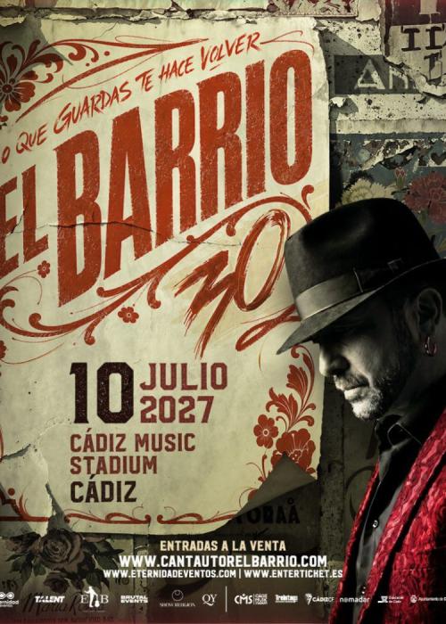 Cartel de Concierto de El Barrio en Cádiz