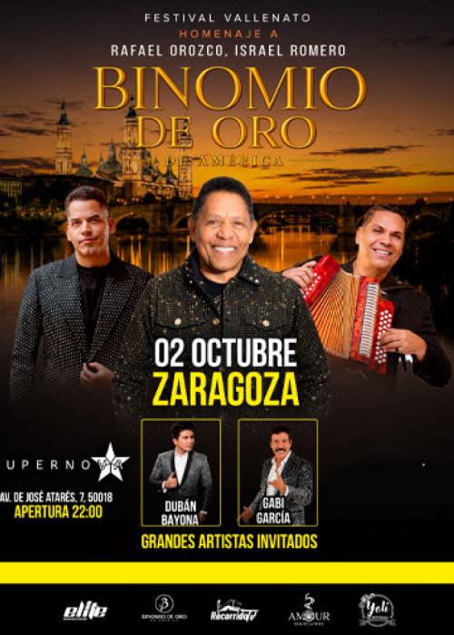 Cartel de Binomio de Oro de América en Zaragoza