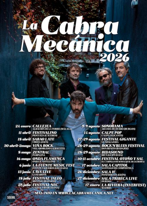 Cartel de Concierto de La Cabra Mecánica en Oviedo