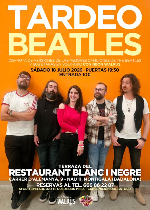 Cartel de Tardeo Beatles en Badalona