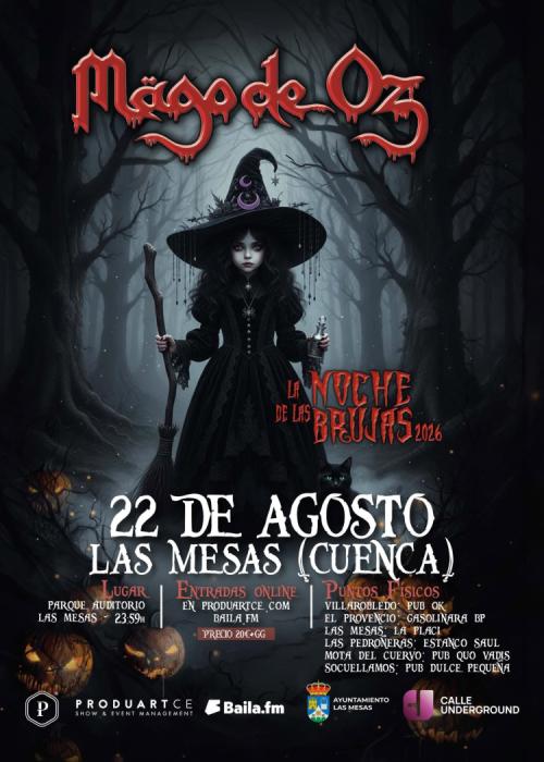 Cartel de Mägo de Oz en Las Mesas (Cuenca)