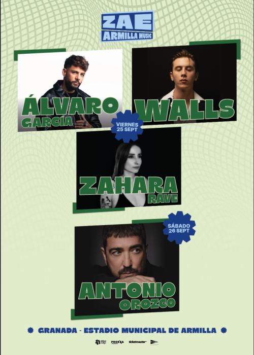 Cartel de Concierto de Álvaro García + Walls + Zahara en Armilla