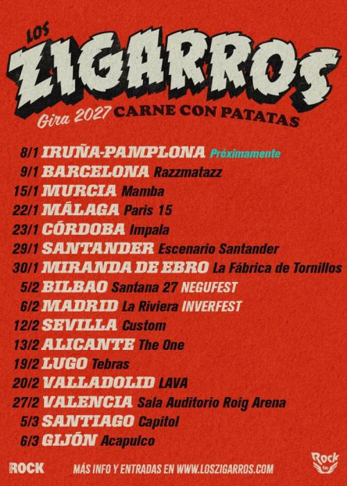 Cartel de Concierto de Los Zigarros en Málaga