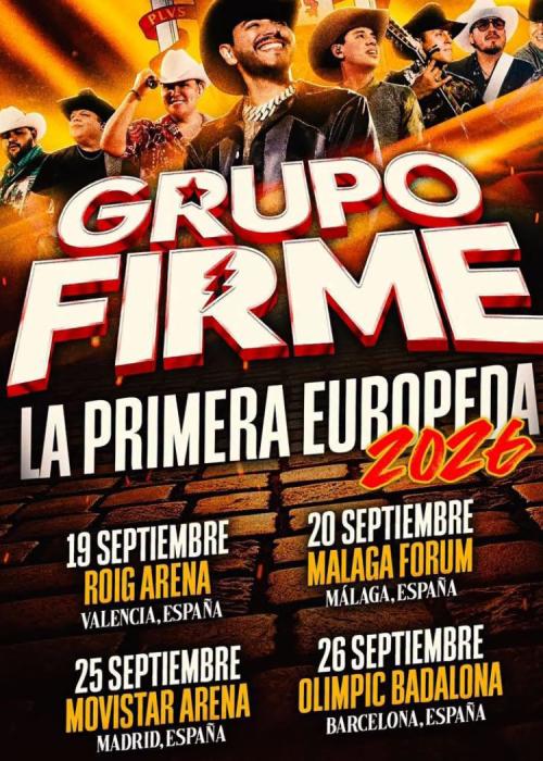 Cartel de Concierto de Grupo Firme en Málaga