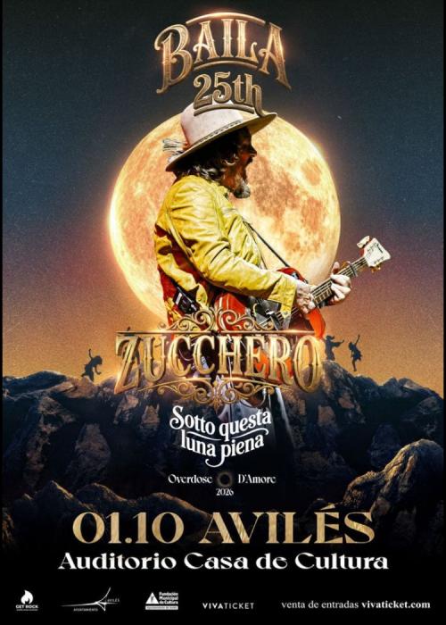 Cartel de Concierto de Zucchero en Avilés