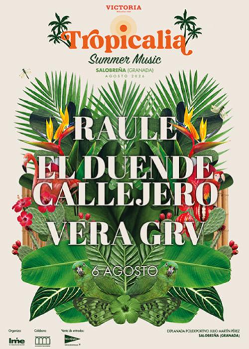 Cartel de Concierto de Raule + El Duende Callejero + Vera GRV en Salobreña
