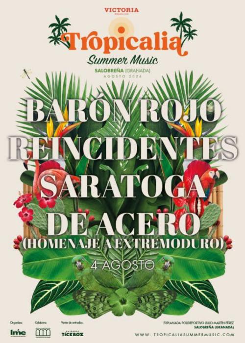 Cartel de Barón Rojo + Reincidentes + Saratoga + De Acero en Salobreña