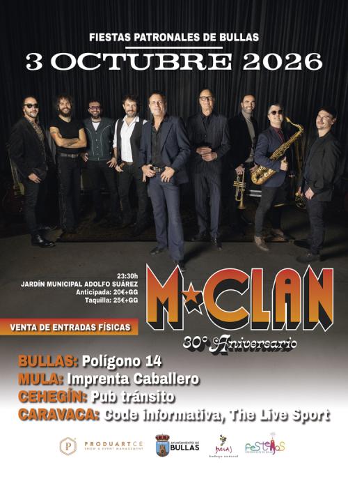Cartel de M Clan en Bullas