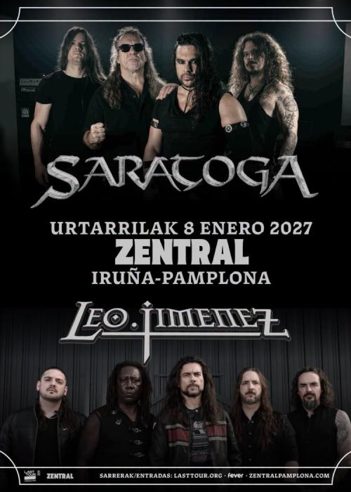 Cartel de Saratoga + Leo Jiménez en Pamplona