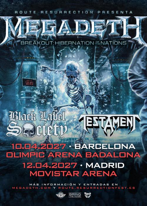 Cartel de Megadeth en Barcelona