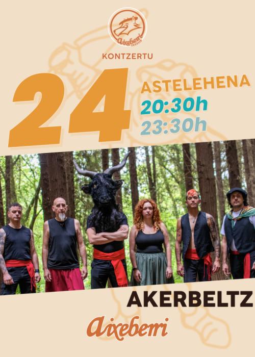 Cartel de AKERBELTZ - Txosna Aixeberri Konpartsa Aste Nagusia Bilbao