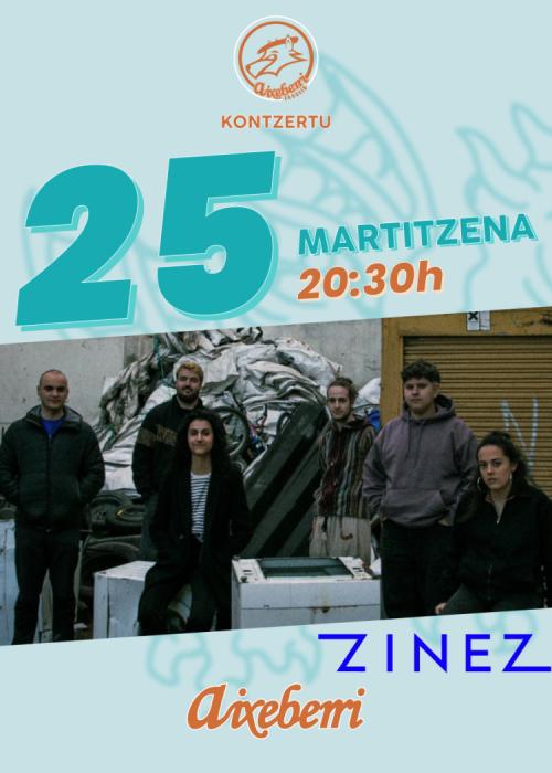 Cartel de ZINEZ - Txosna Aixeberri Konpartsa Aste Nagusia Bilbao