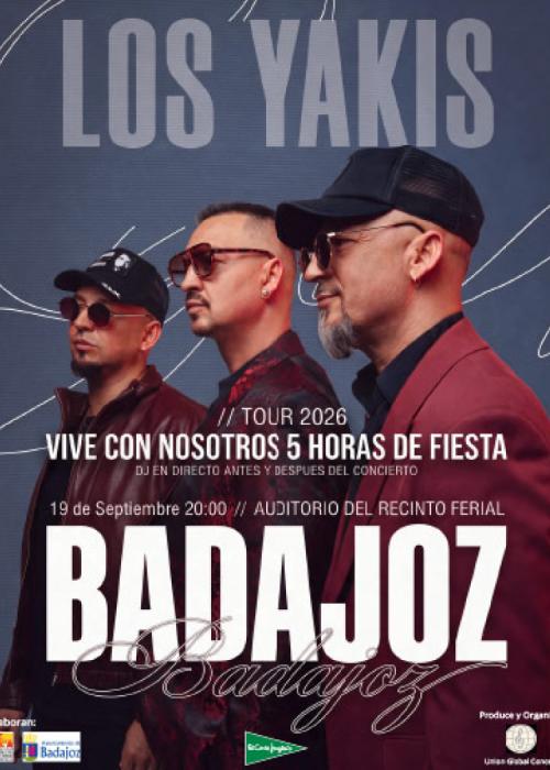 Cartel de Concierto de Los Yakis en Badajoz