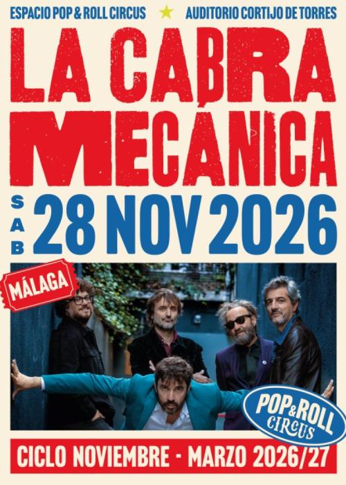 Cartel de Concierto de La Cabra Mecánica en Málaga