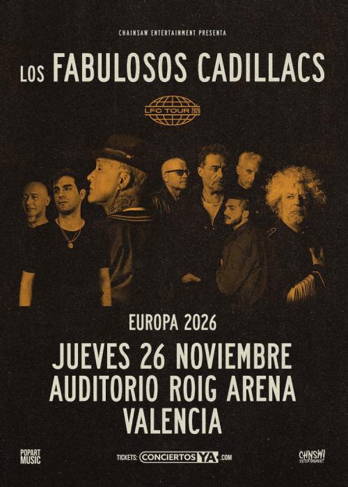 Cartel de Los Fabulosos Cadillacs en Valencia