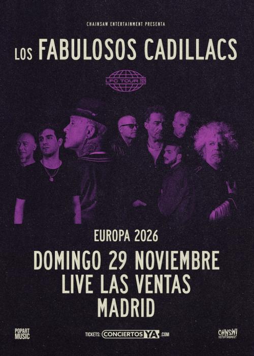 Cartel de Los Fabulosos Cadillacs en Madrid