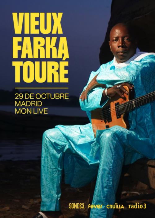 Cartel de Concierto de Vieux Farka Touré en Madrid