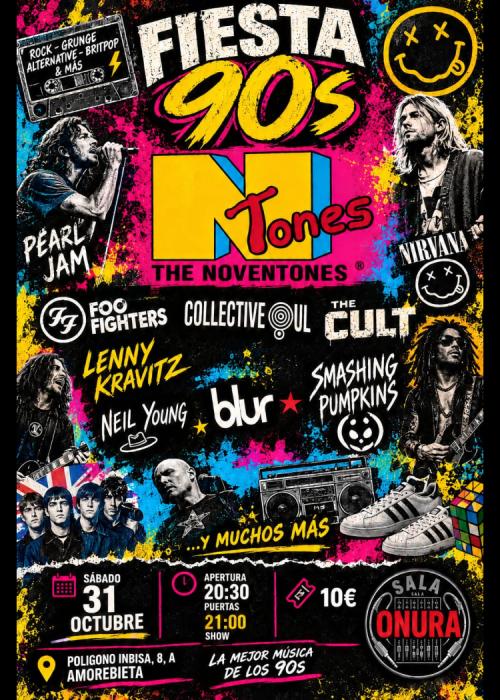 Cartel de FIESTA 90's: THE NOVENTONES EN LA SALA ONURA ARETOA