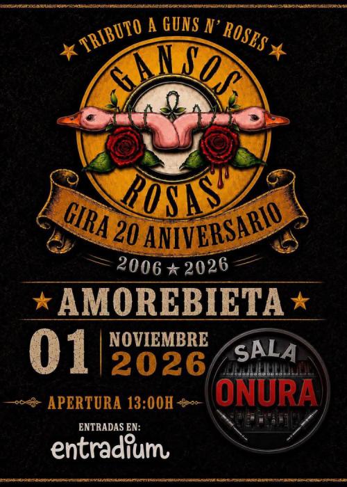 Cartel de GANSOS ROSAS EN LA SALA ONURA ARETOA
