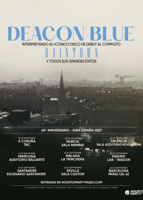 Cartel de Concierto de Deacon Blue en Málaga