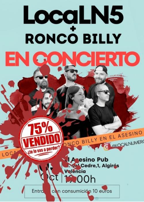 Cartel de Local Numero 5 + Bronco Billy en Valencia
