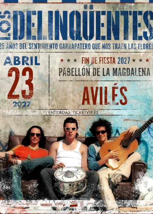 Cartel de Concierto de Los Delinqüentes en Avilés