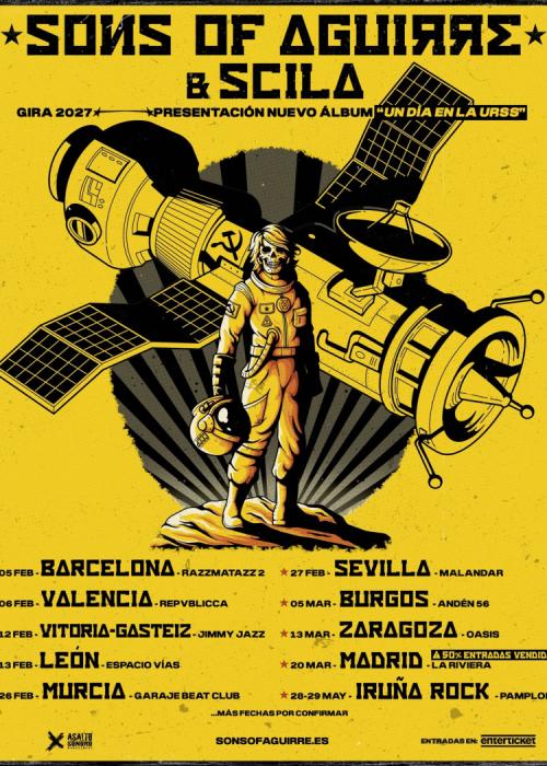 Cartel de Sons of Aguirre & Scila en Barcelona