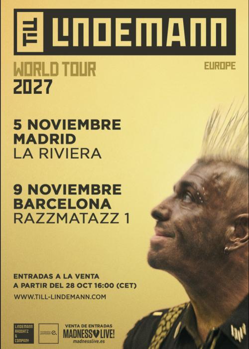 Cartel de Till Lindemann en Madrid: World Tour 2027
