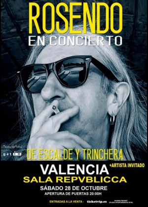Cartel de Concierto de Rosendo en Valencia