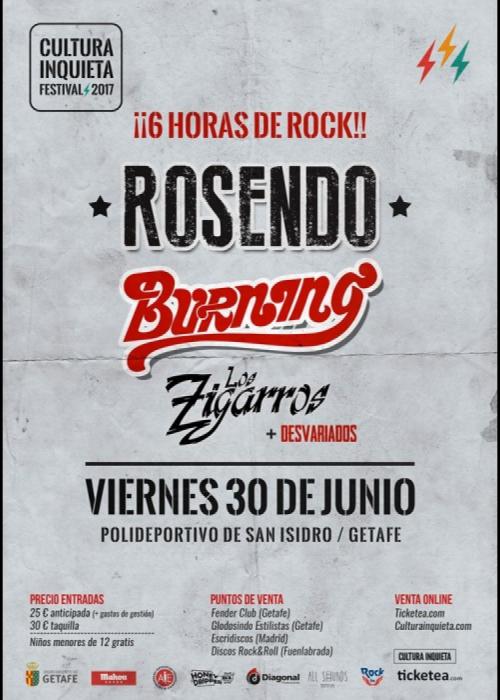 Concierto de Rosendo, Burning y Los Zigarros en Getafe (Madrid)