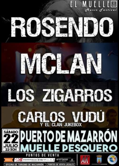 Concierto de Rosendo + M Clan + Los Zigarros + Carlos Vudu en Mazarrón