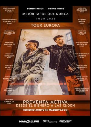 Concierto de Romeo Santos + Prince Royce en Murcia