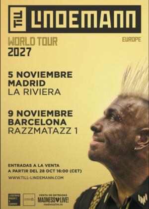 Till Lindemann en Barcelona: World Tour 2027