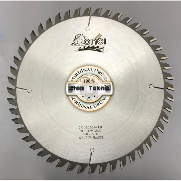 ONCI ELMASLI DAİRE TESTERE BIÇAĞI AHŞAP KESİM 250 Mm X 48 Diş