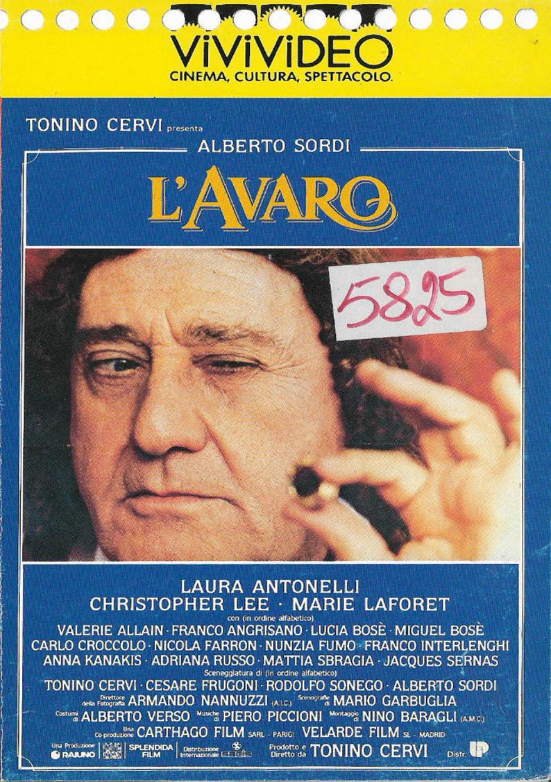 L'AVARO (VHS USATA EX NOLEGGIO) (VHS) - Clicca l'immagine per chiudere