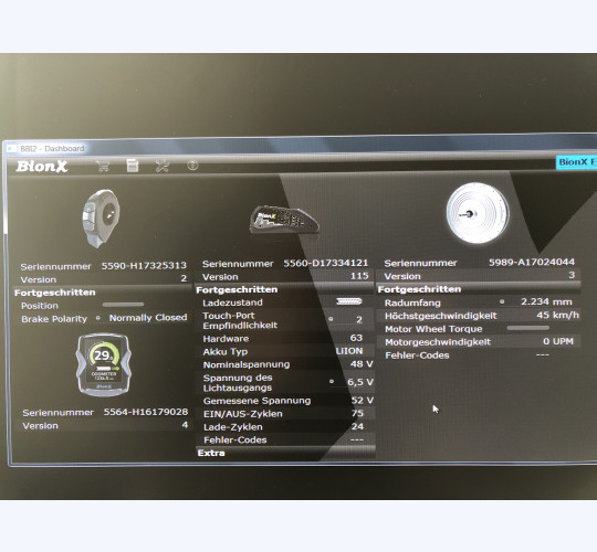 Bionx Ebike Kit Umbausatz 45km/h Akku 48V 24 Ladezyklen 11,6Ah