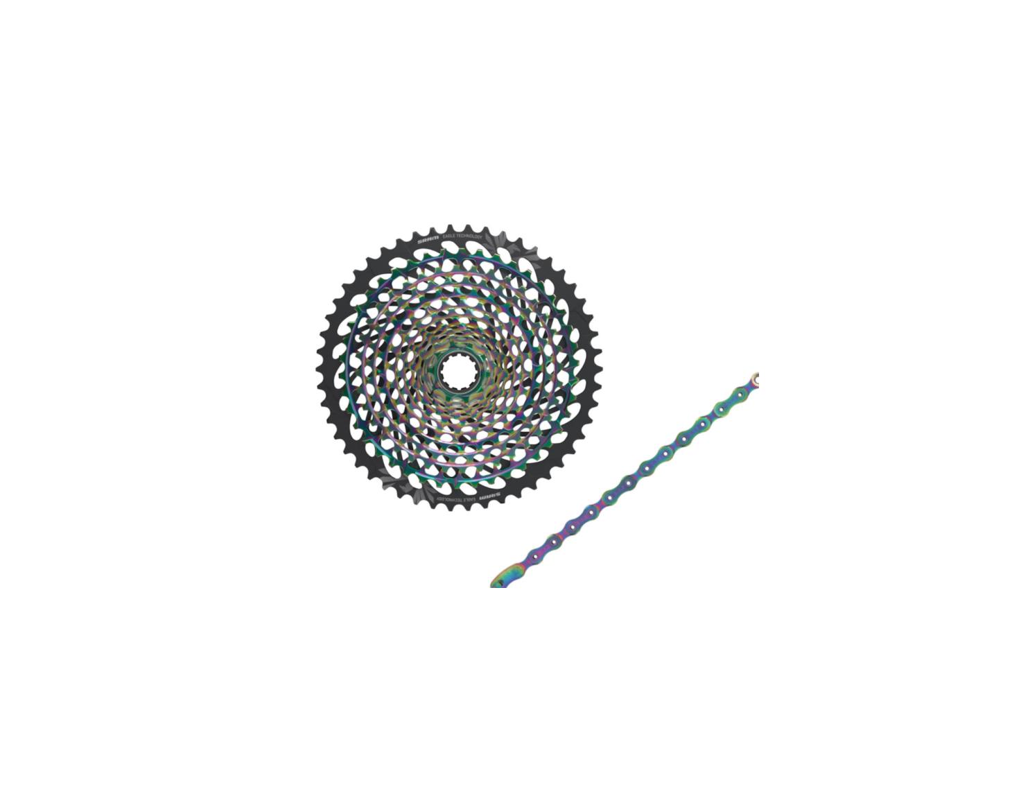 Sram AXS Rainbow Kassette und Kette (inkl. Powerlock)
