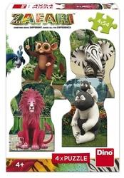 DINO Puzzle Zafari 4x54 dílků