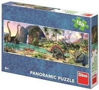 Panoramatické puzzle Dinosauři u jezera 150 dílků