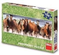 DINO Panoramatické puzzle Koně ve vodě 150 dílků