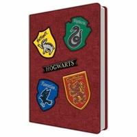 CurePink Poznámkový A5 blok Harry Potter Bradavické koleje 14,8 x 21 cm SLHP426