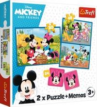 TREFL Sada 3v1 Mickey a přátelé (2x puzzle + pexeso)