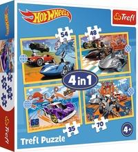 TREFL Puzzle Autíčka Hot Wheels 4v1 (35,48,54,70 dílků)
